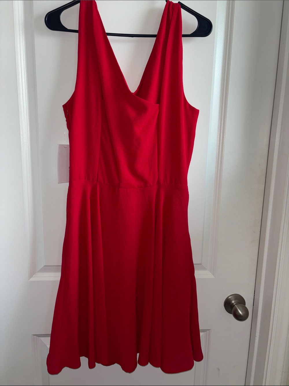 JustFab Red Sleeveless V-Neck Midi Dress